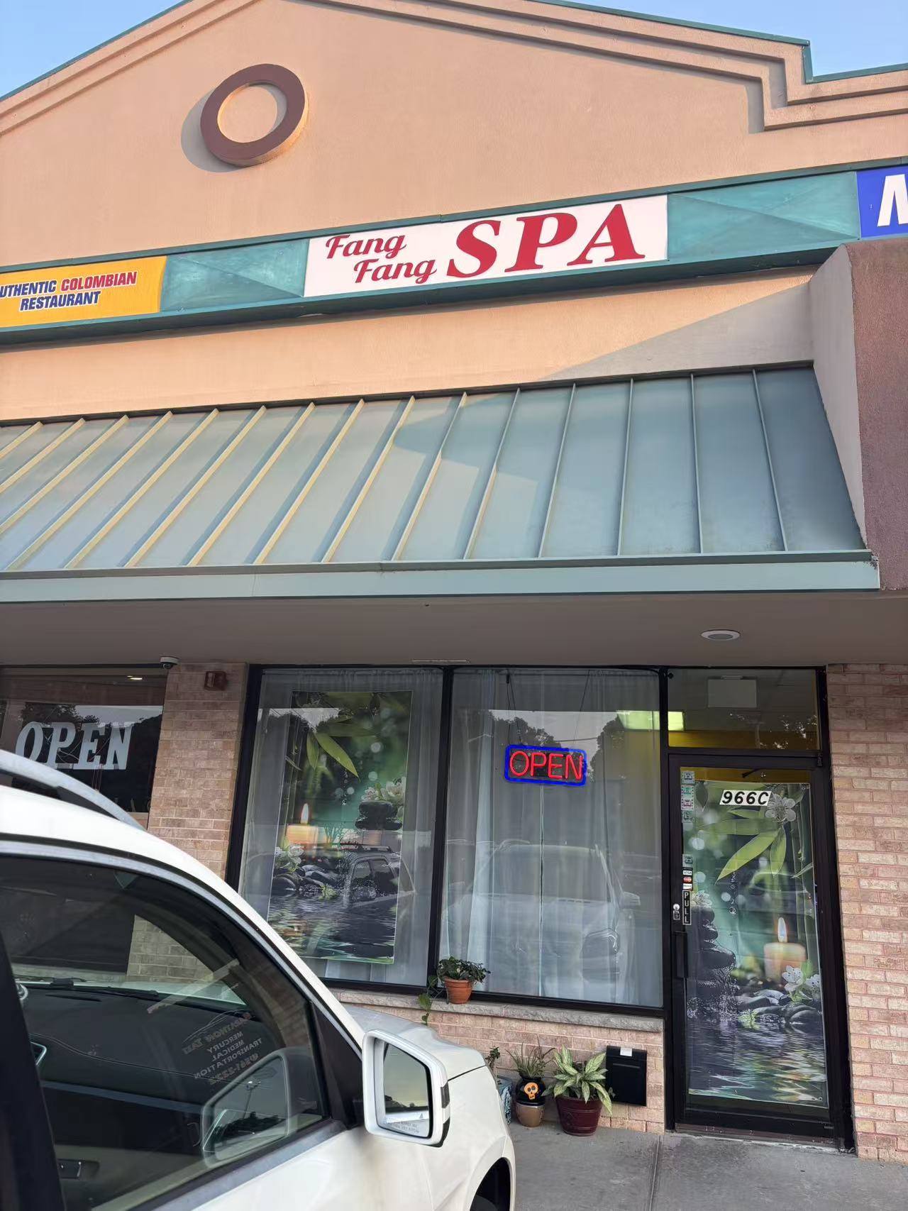 Fang Fang Spa storefront sign at 966 Portion Rd, Lake Ronkonkoma